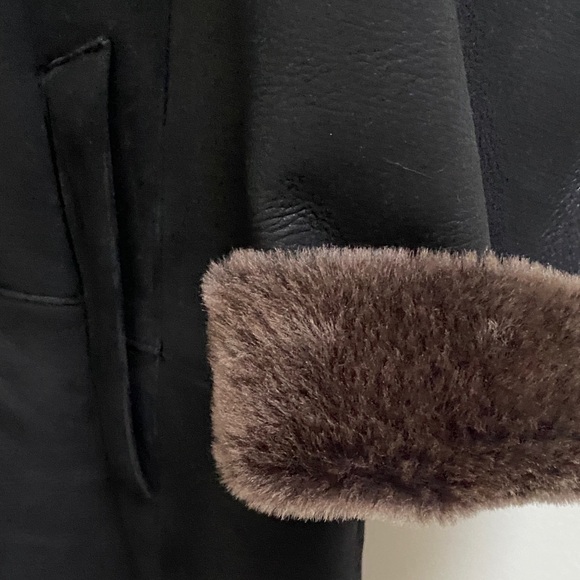 Vintage Arte Pelle 💯 Sheepskin Shearling Long Black Leather Coat, Made in 🇨🇦 - Picture 6 of 16
